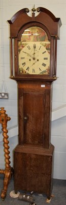 Lot 1262 - ~ An oak thirty hour longcase clock, arch painted dial signed R.Weston, Wolsingham, early 19th...