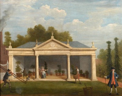 Lot 142 - Attributed to John Inigo Richards RA (1731-1810) A View of a Garden Pavilion Oil on canvas, 40cm by