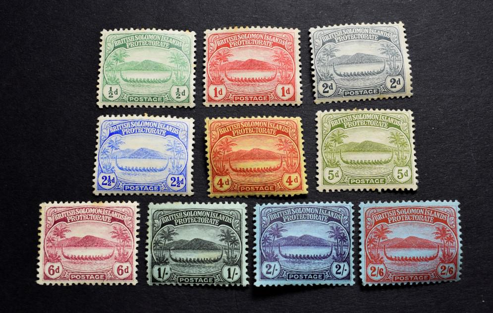 Lot 2049 - British Solomon Islands 1908/11 set to 2/6 Sg 8-16 mounted mint odd tone spot comes with...