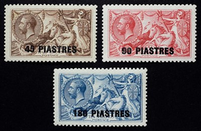 Lot 2050 - British Levant 1921 Sg48/49/50 all being lightly mounted mint with full gum.