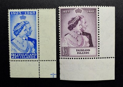 Lot 2057 - 1948 Royal Silver Wedding Falkland Islands Sg 166/167 Fine Unmounted Mint