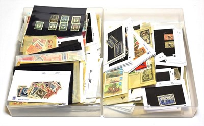 Lot 2070 - 2 Plastic Box Files, Spain/Monaco/French Colonies mint used. A dealer lot on stock cards with...
