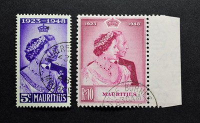 Lot 2088 - 1948 Royal Silver Wedding Mauritius Sg 270/271 Fine Used Cat £42