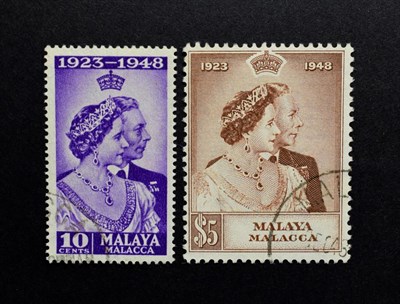 Lot 2098 - 1948 Royal Silver Wedding Malaya Malacca Sg 1/2 Fine Used Cat £38