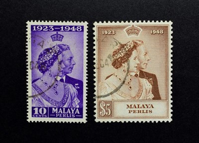 Lot 2104 - 1948 Royal Silver Wedding Malaya Perlis Sg 1/2 Fine Used Cat £55