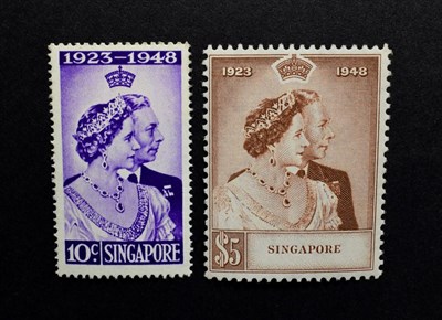 Lot 2110 - 1948 Royal Silver Wedding Singapore Sg 31/32 Fine Unmounted Mint