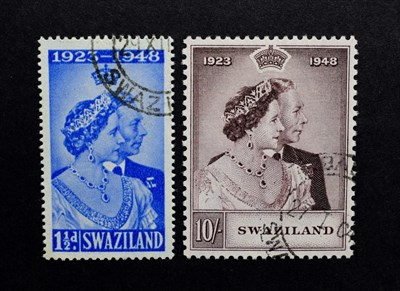 Lot 2111 - 1948 Royal Silver Wedding Swaziland Sg 46/47 Fine Used Cat £45