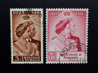 Lot 2115 - 1948 Royal Silver Wedding Trinidad and Tobago Sg 259/260 Fine Used Cat £48