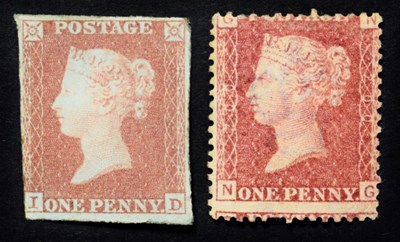 Lot 2163 - 1841 IMPERF 1d RED M/MINT AND 1d  PLATE 200 UNMOUNTED MINT Being an off set example. Comes in...