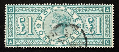 Lot 2178 - 1891 £1 Green SG212 VFU and well centred. Cat £800.