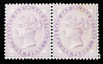 Lot 2183 - 1881 Sg170 Unmounted mint Pair 14 dots Pale Lilac a scarce pair lovely colour, small amount of...