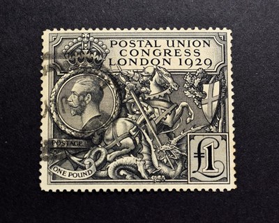Lot 2189 - 1929 PUC £1 Fine Used with a light parcel cancel and well centred