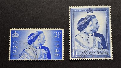 Lot 2192 - 1948 Royal Silver Wedding GB Sg 493/494 Fine Used Cat £40