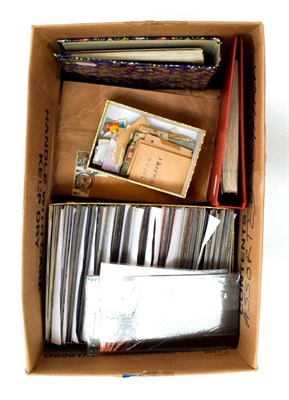 Lot 2205 - Large box contains Presentation Packs from 1991 to 2009 huge face value. A box of Postcards...