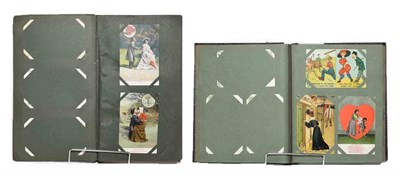 Lot 2245 - 2 Vintage Post Card Albums, Glamour & Romance/Comic, over 200 cards. A lovely clean collection