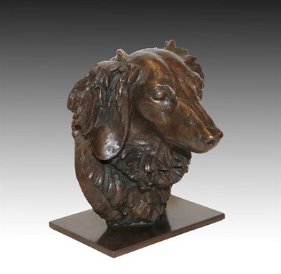 Lot 1091 - Sally Arnup FRBS, ARCA (1930-2015) ''Miniature Long Haired Dachshund Head'' Signed and numbered...