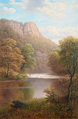 Lot 1076 - William Mellor (1851-1931) ''High Tor from the Derwent, Derbyshire'' Signed, inscribed verso,...