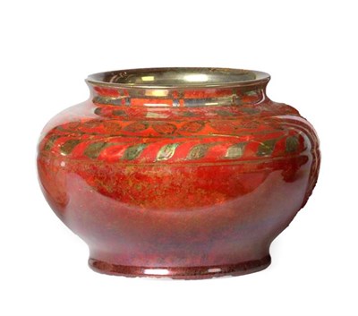 Lot 1006 - A Pilkington's Royal Lancastrian Lustre Vase, decorated by Gladys Rogers, with chequer band rim and
