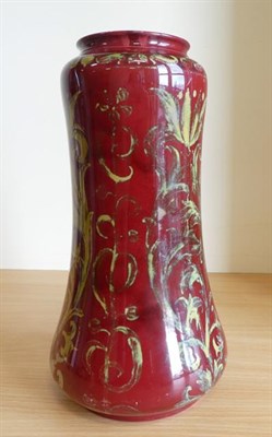 Lot 1007 - Bernard Moore (1850-1935): A Flambé Porcelain Vase, decorated with scrolling foliage, painted mark