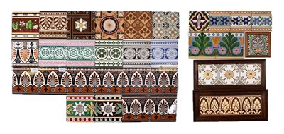 Lot 1017 - A Set of Eight Minton China Works 6'' Tiles, brown and black transfer printed with repeating...