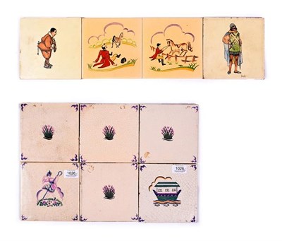 Lot 1026 - Two Carter, Stabler and Adams Poole Pottery 6'' Tiles, designed by Dora Batty, decorated with...