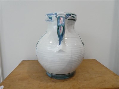 Lot 1054 - Alan Caiger-Smith (b.1930): A Large Earthenware Jug, 1962, tin-glazed and painted with a pineapple