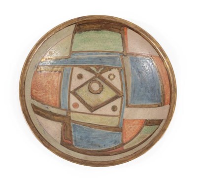 Lot 1060 - Bernard Forrester (1908-1990): A Stoneware Bowl, painted with a Moorish mask, in polychrome...