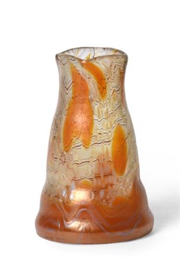 Lot 1086 - A Loetz Iridescent Phaenomen Genres Glass Vase, circa 1900, pulled threads over a papillon...