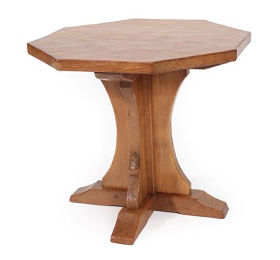 Lot 1111 - Robert Mouseman Thompson (1876-1955): An English Oak Octagonal Coffee Table, 1949, made by...