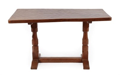 Lot 1119 - Workshop of Robert Mouseman Thompson (Kilburn): An English Oak 4ft 3'' Refectory Table, post...