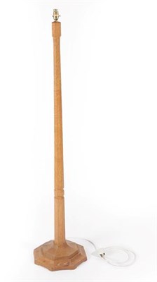 Lot 1129 - Workshop of Robert Mouseman Thompson (Kilburn): An English Oak Standard Lamp, post 1955,...