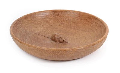 Lot 1131 - Workshop of Robert Mouseman Thompson (Kilburn): An English Oak Circular Fruit Bowl, post...