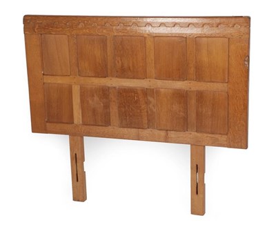 Lot 1138 - Workshop of Robert Mouseman Thompson (Kilburn): An English Oak Panelled 3ft 6'' Divan...