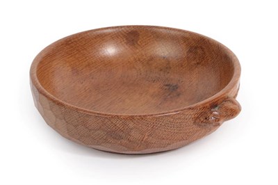 Lot 1140 - Workshop of Robert Mouseman Thompson (Kilburn): An English Oak Circular Nut Dish, post 1970's,...