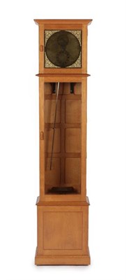 Lot 1162 - Keith L Moorey (1930-2019): An English Oak Eight Day  Regulator Clock, the case with panelled back