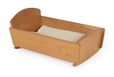 Lot 1163 - Keith L Moorey (1930-2019): An English Oak Doll's Cradle, made in 1969, with rectangular sides,...