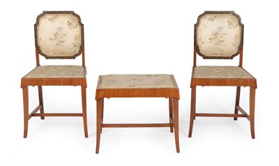 Lot 1188 - A Bath Cabinet Makers Art Deco Seven Piece Amboyna Burl and Walnut Bedroom Suite, ebonised and...