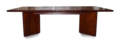 Lot 1193 - Dyrund: A Danish Rosewood Dining Table, circa 1970/80, of rectangular form, the underside...