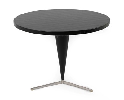 Lot 1198 - A Verner Panton Cone Dining Table, black vinyl, 92cm diameter, 70.5cm high