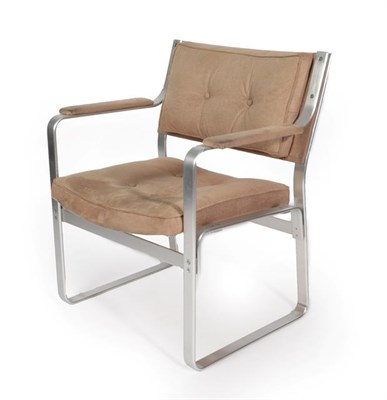 Lot 1215 - A 1970's Swedish Lounge Chair, designed by Karl Erik Ekselius, suede seat, back and arm rests,...