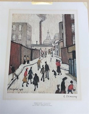 Lot 41 - After Laurence Stephen Lowry RBA, RA (1887-1976)  ''Street Scene'' Signed, with the blindstamp...
