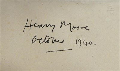 Lot 46 - Moore, Henry  ''Shelter Sketch Book'' Published by Editions Poetry, London, 1940 Signed and...