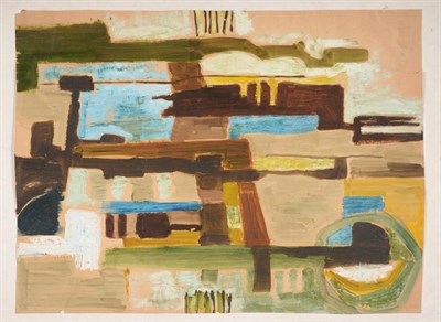 Lot 79 - Circle of John Egerton Christmas Piper CH (1903-1992) Abstract landscape Oil on paper, 45cm by 60cm