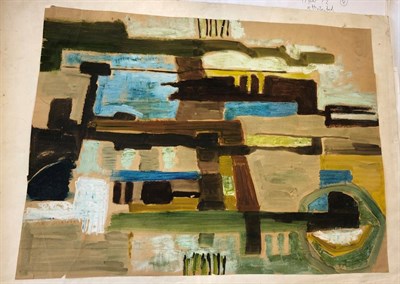 Lot 79 - Circle of John Egerton Christmas Piper CH (1903-1992) Abstract landscape Oil on paper, 45cm by 60cm
