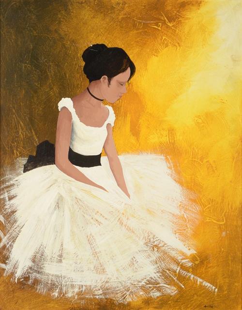 Lot 181 - Brian Shields 'Braaq' FBA (1951-1997)  Study of a ballerina  Signed, inscribed ''Ann'', oil on...