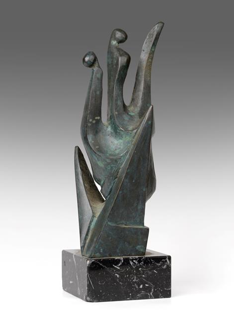 Lot 188 - Clemente Ochoa (b.1937) Spanish ''Generaciones'', (1988) Signed, bronze on a marble base,...