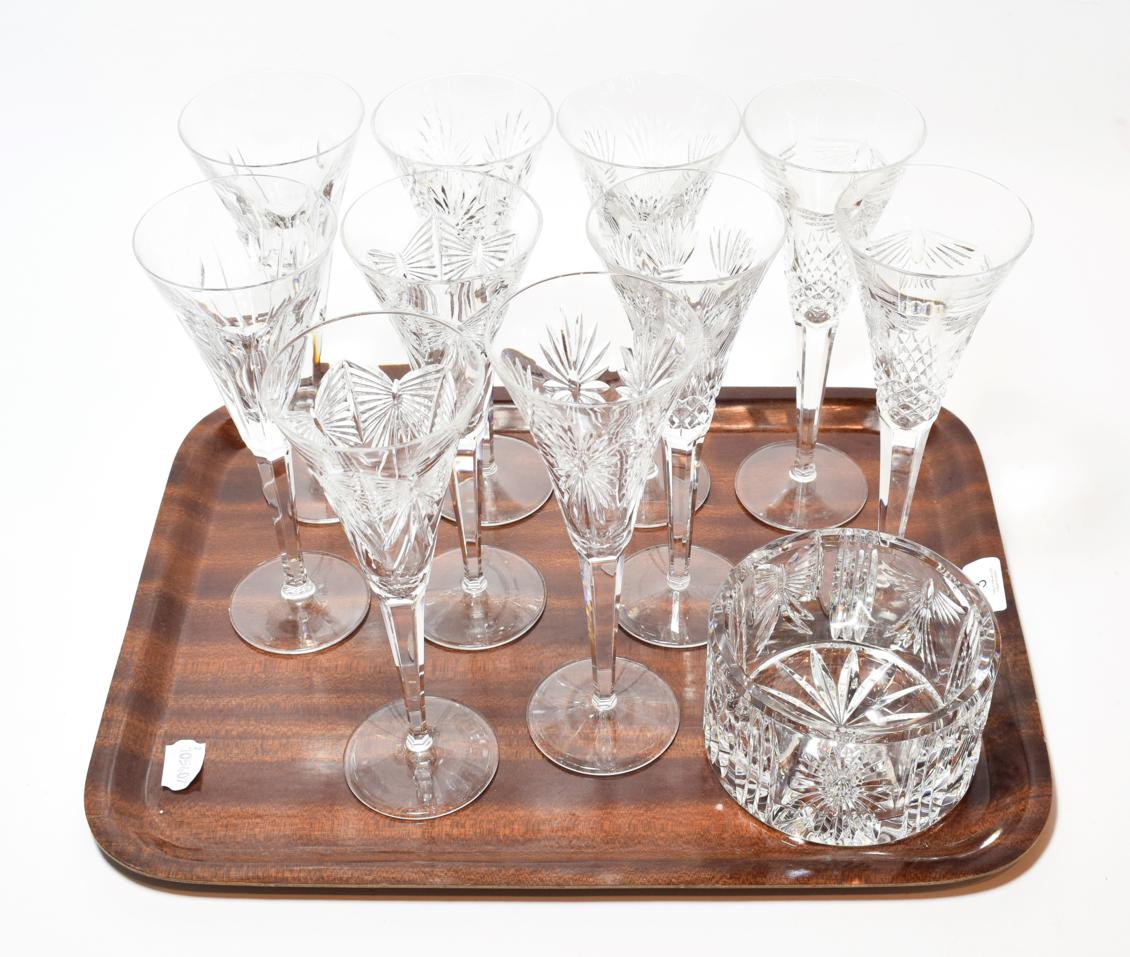 Lot 3 - Waterford Crystal champagne flutes; together with a wine cooler