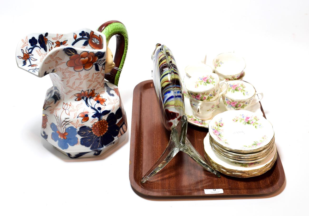 Lot 9 - A selection of Royal Albert tea wares; a Ringtons Ironstone style jug; and a Murano fish (qty)
