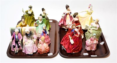 Lot 10 - Thirteen Royal Doulton ladies: Joan and Darby HN1427 and HN1422; Janet HN1737; and others (two...