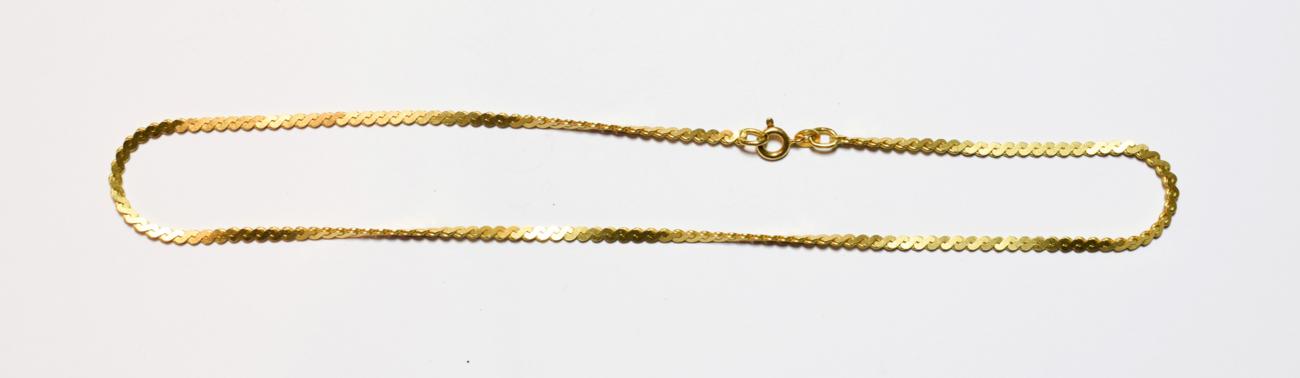 Lot 53 - A fancy link chain stamped '750', length 39.5cm